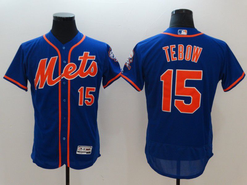 Men New York Mets #15 Tebow Blue Elite MLB Jerseys